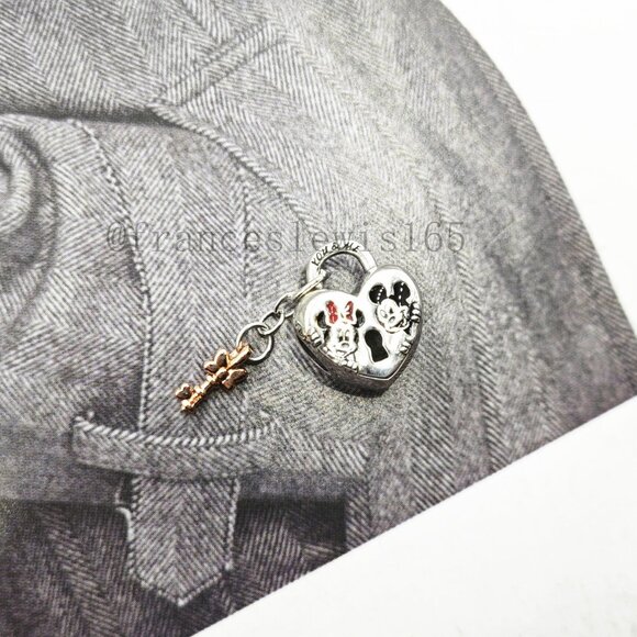 Pandora Mickey Mouse & Minnie Mouse Padlock Charm - Picture 5 of 5